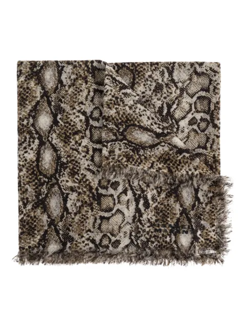ISABEL MARANT snakeskin-print fringed scarf