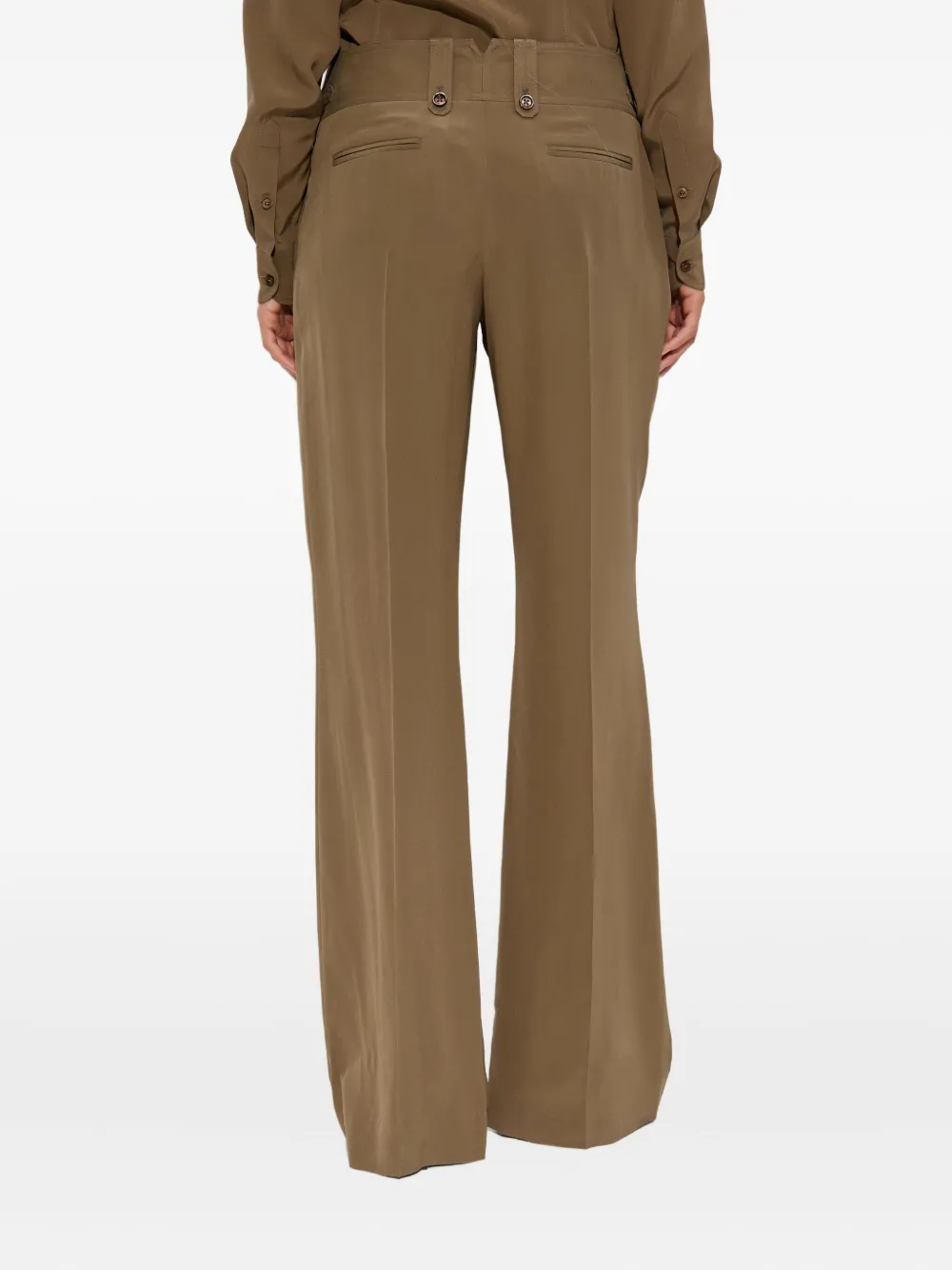TOM FORD pleated button-fastening trousers Groen