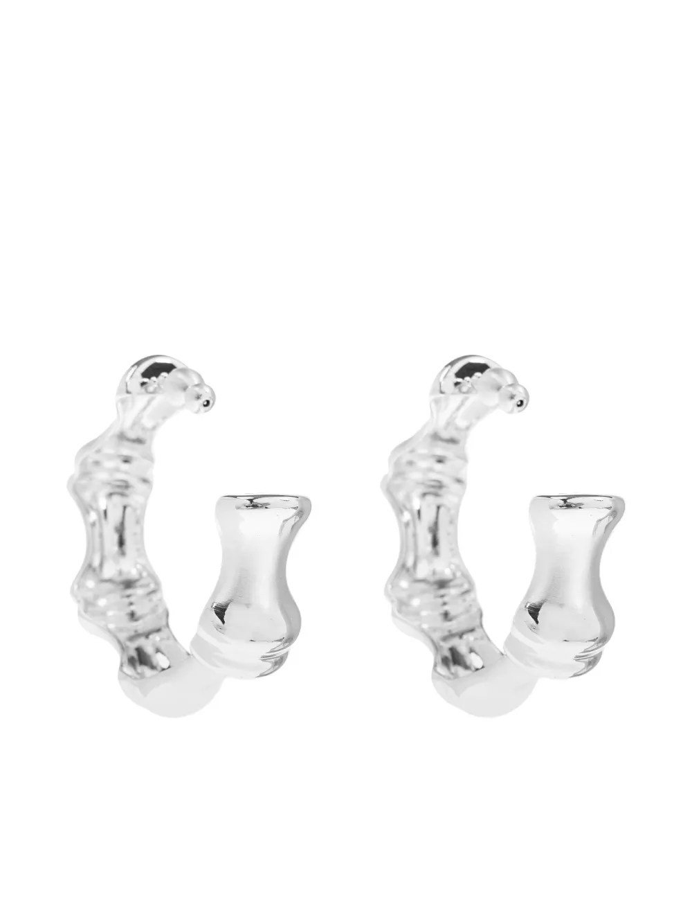 bamboo-shaped hoop earrings