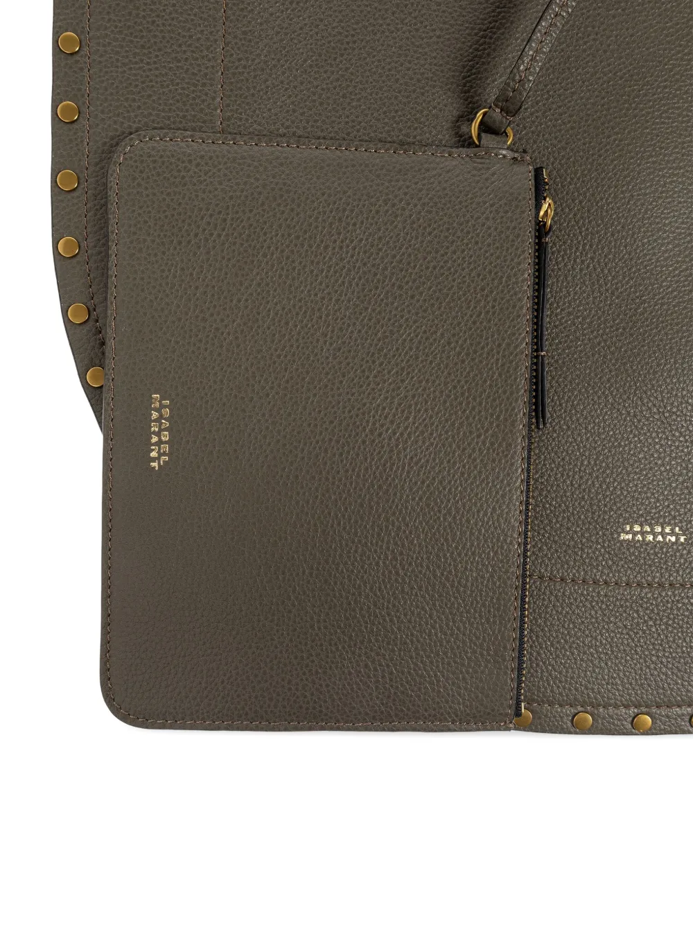 ISABEL MARANT Halvemaanvormige shopper met studs Groen