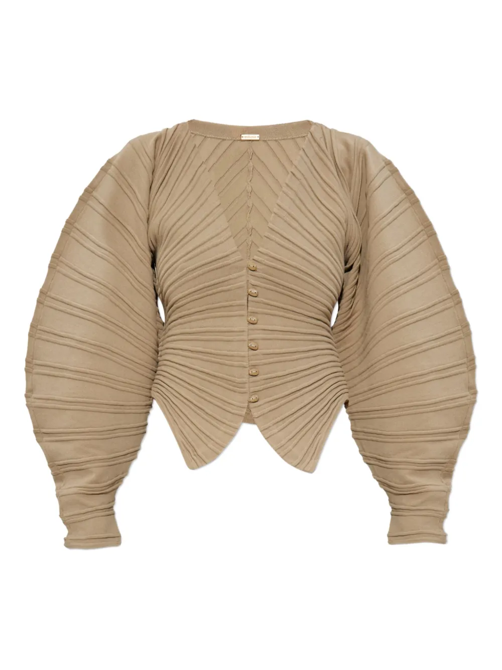 Cult Gaia Geplooid vest met ballonmouwen Beige