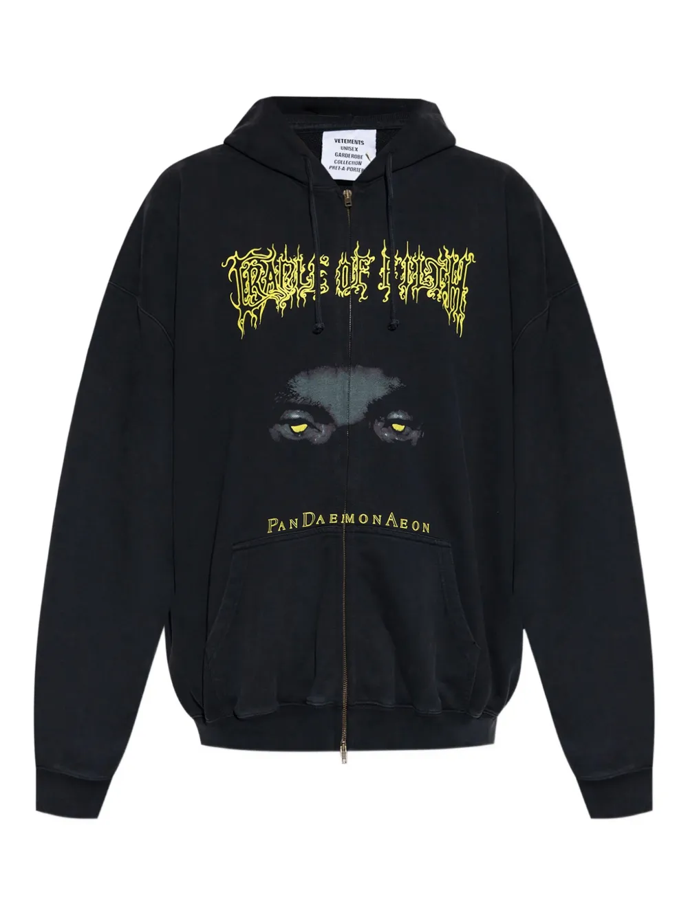 VETE TS graphic-print zip-up hoodie Zwart