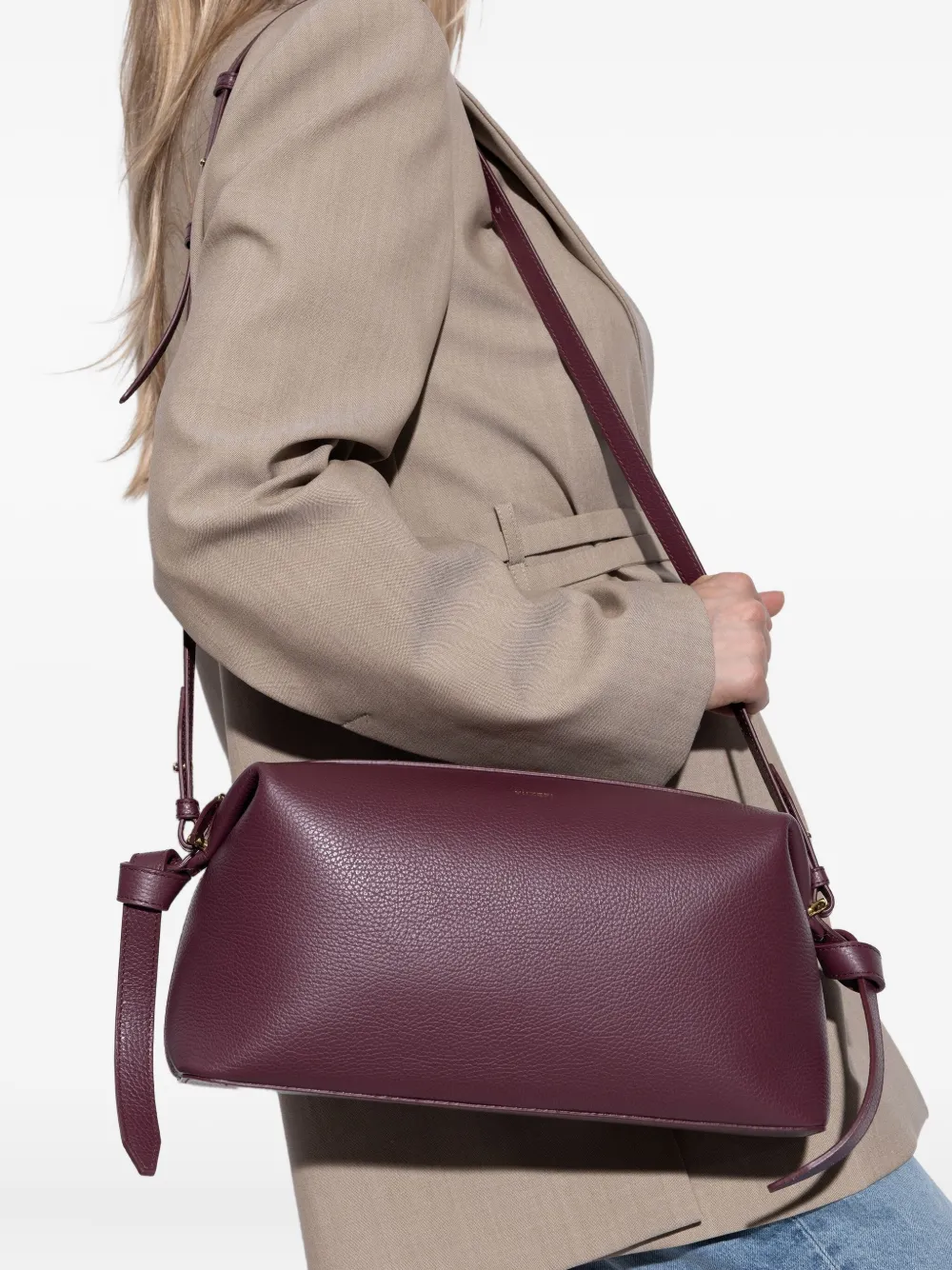 Yuzefi Brioche knotted-strap cross body bag Rood