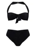 Balmain halterneck ruched bikini - Black