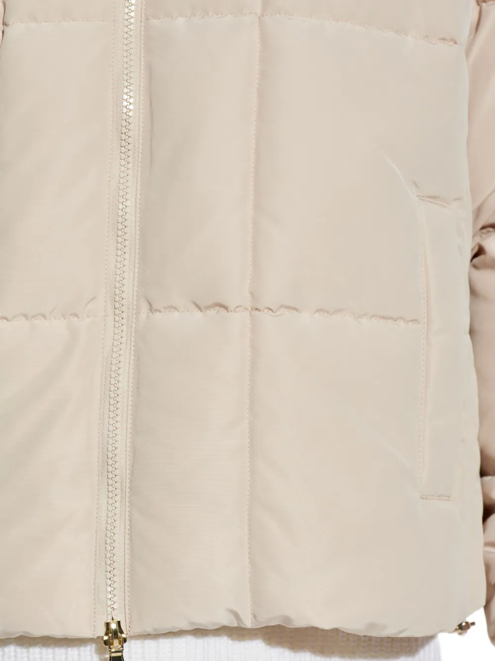 Ea7 Emporio Armani quilted hooded puffer jacket Beige