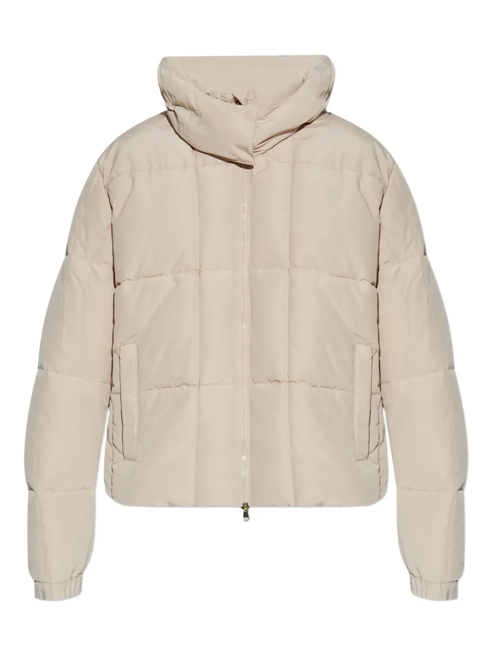 Ea7 Emporio Armani quilted hooded puffer jacket Beige
