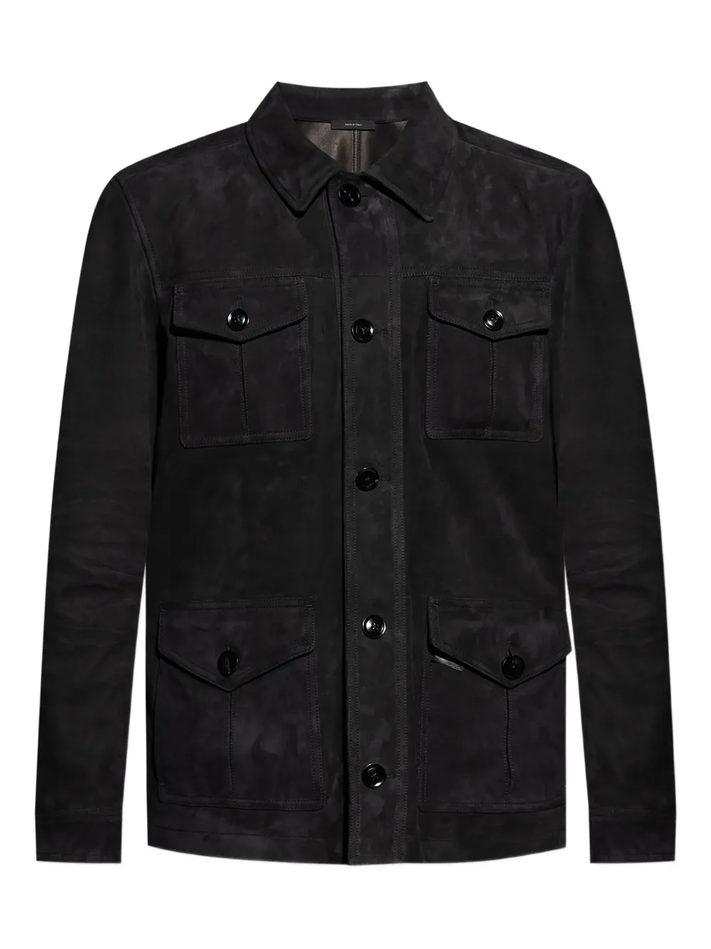 Tom Ford Flap-pocket Suede Jacket In Black