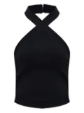 Cult Gaia cross-neck ribbed top - Black