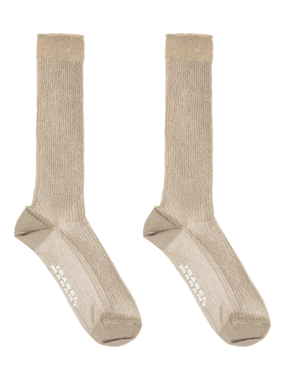 ISABEL MARANT logo-embellishment socks Beige