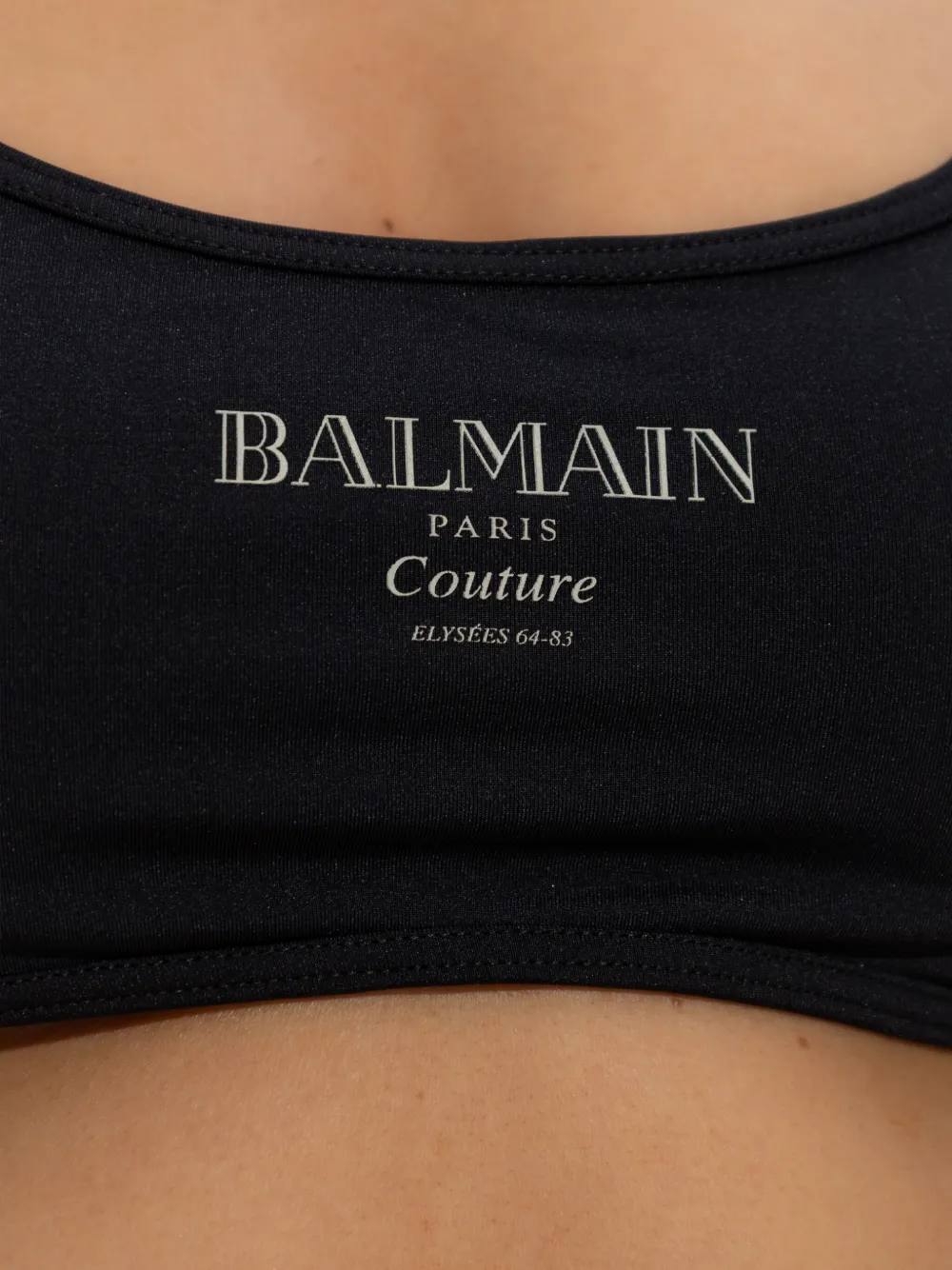 Balmain logo-print tie-side bikini Zwart