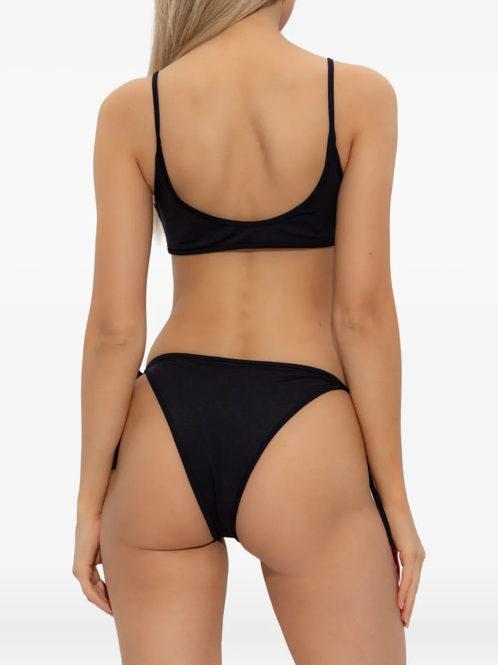 Balmain logo-print tie-side bikini Zwart
