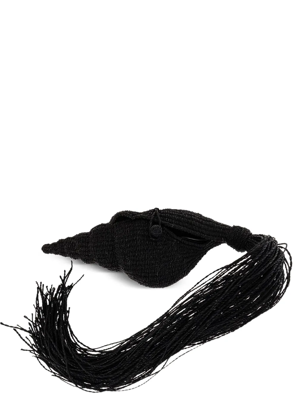 shell-shaped tassel clutch bag