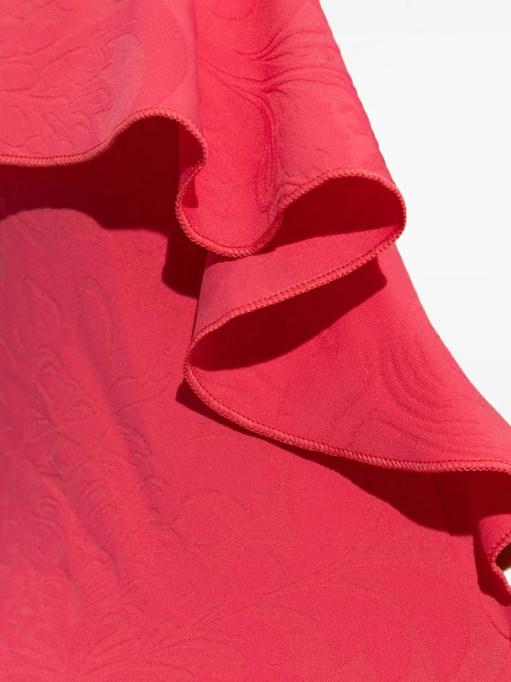 Balmain ruffled halter swimsuit Rood