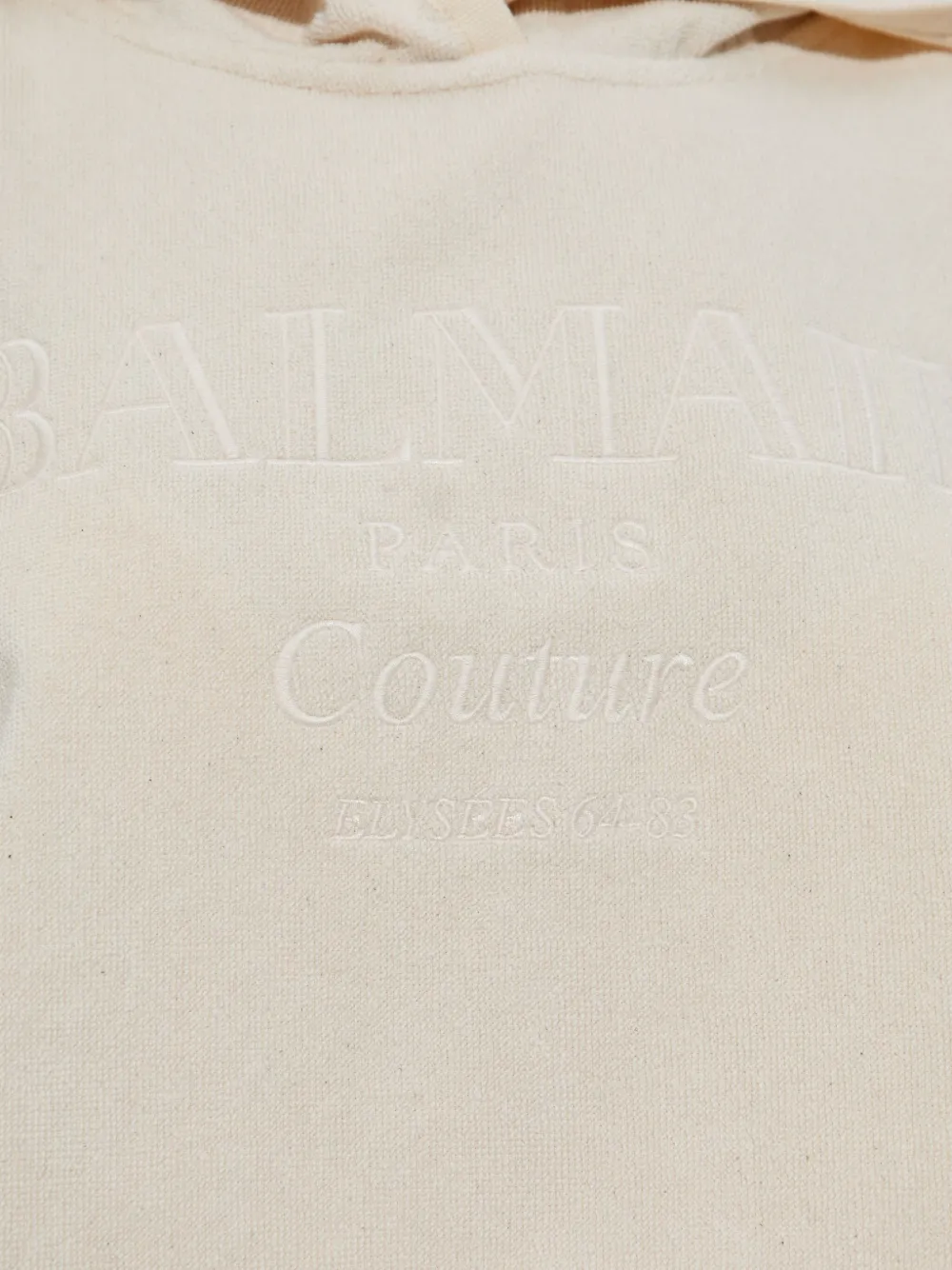 Balmain short-sleeve cotton hoodie - Beige