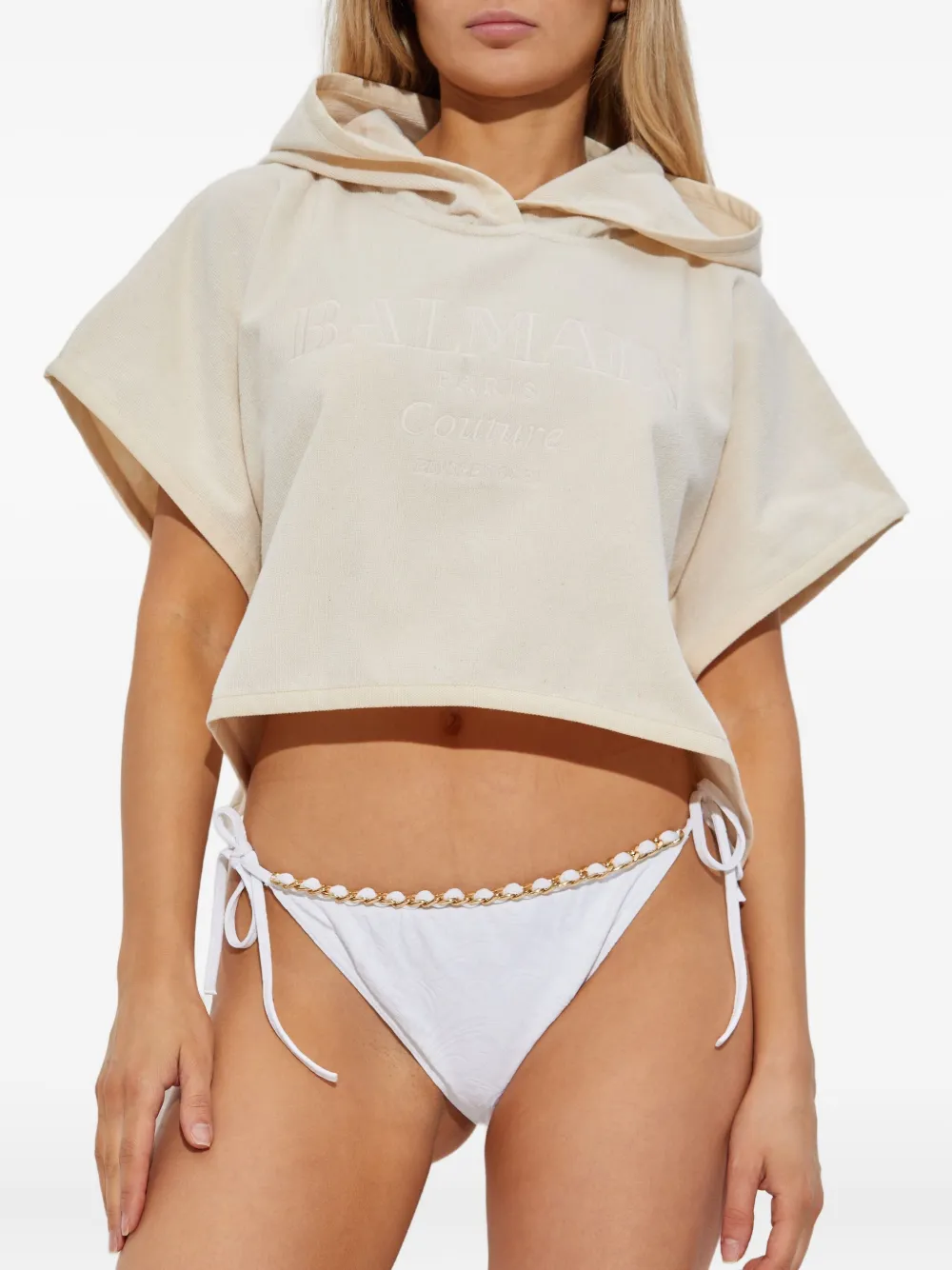 Balmain Katoenen hoodie Beige