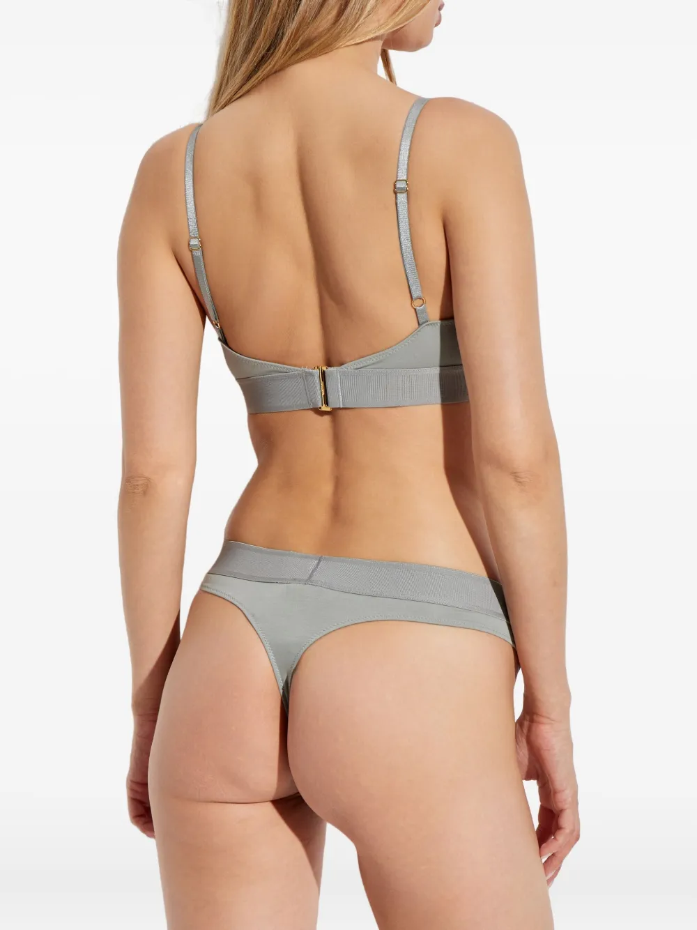 Tom Ford Logo-underband Triangle Bra In Gray