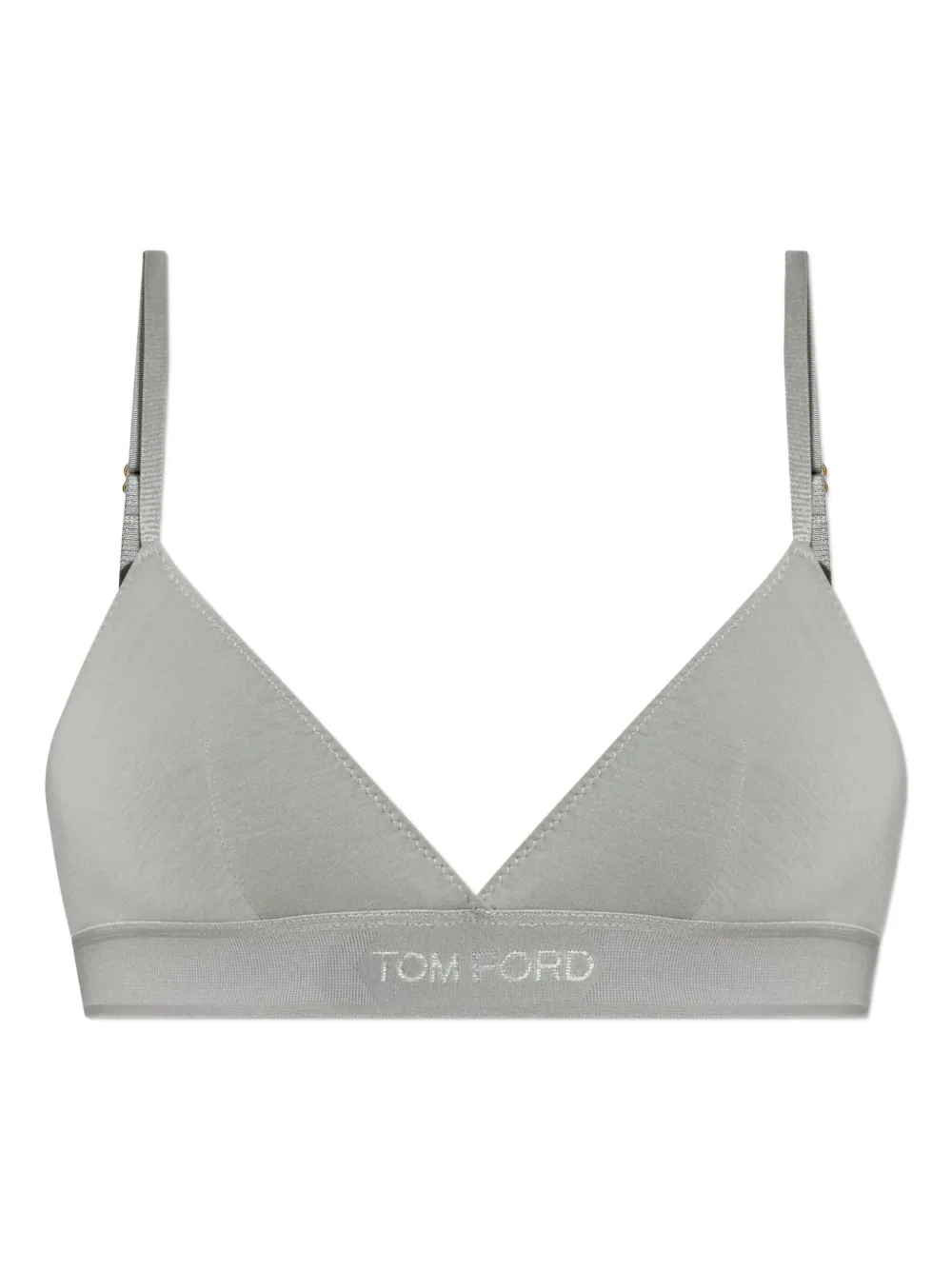 Tom Ford Logo-underband Triangle Bra In Gray
