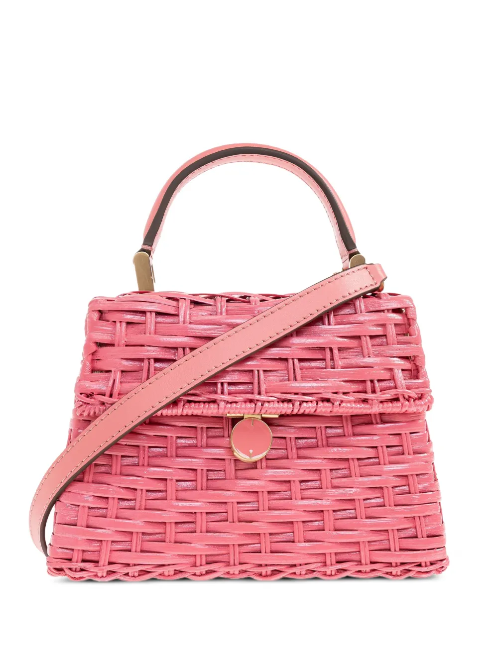 woven top-handle mini bag