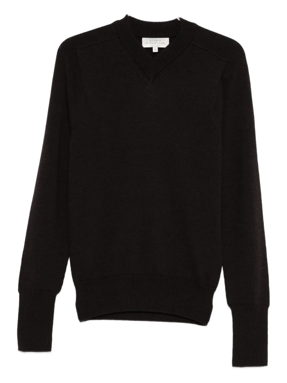 Studio Nicholson V-neck merino-wool sweater - Marrone