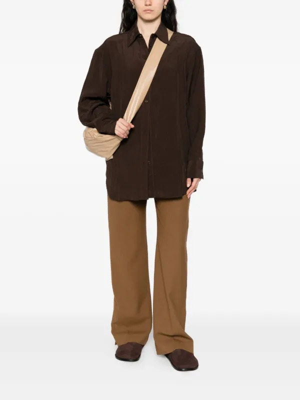 Studio Nicholson Textured button-down Shirt | Brown | FARFETCH