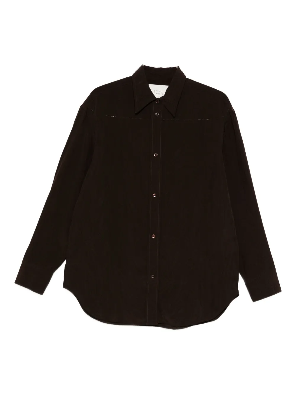 Studio Nicholson Textured Button-down Shirt In Brown
