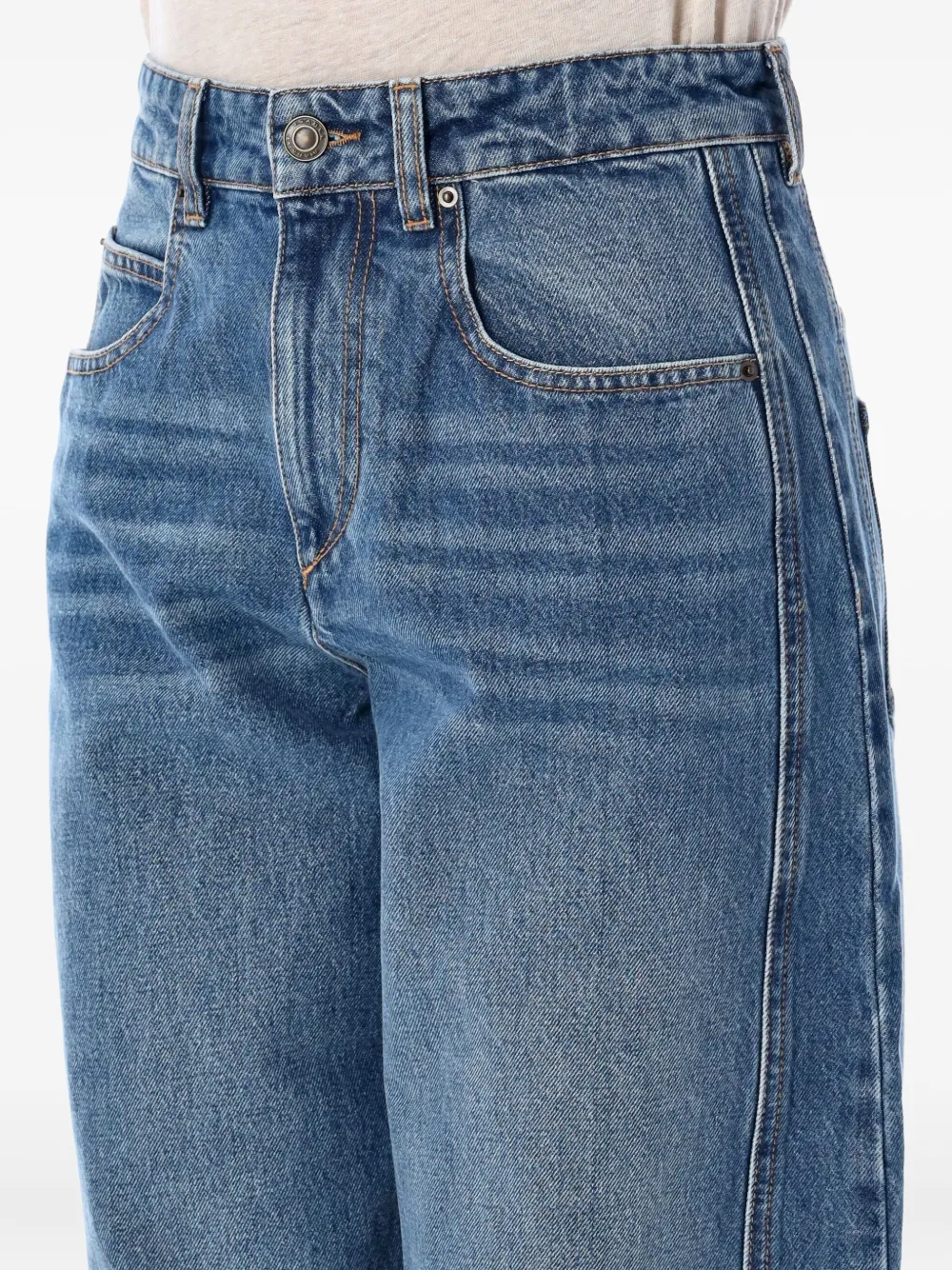 Isabel Marant Étoile Oriane Side-seam Detail Jeans In Blue