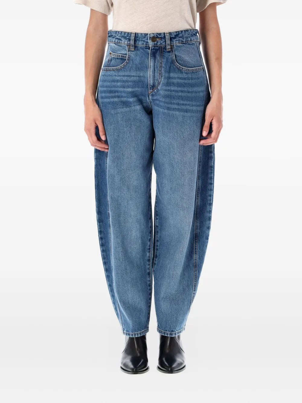 Isabel Marant Étoile Oriane Side-seam Detail Jeans In Blue