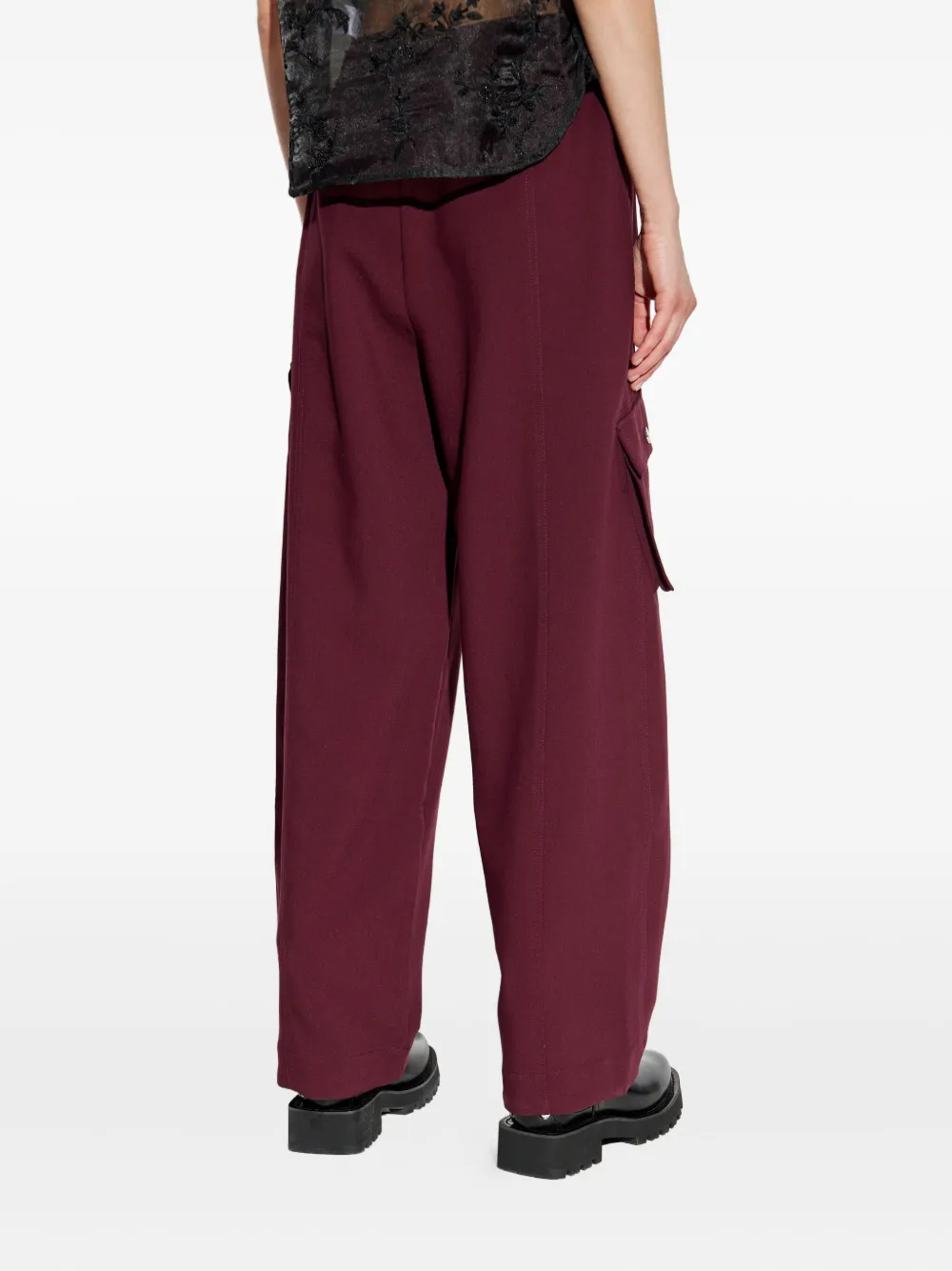 GANNI Jeans met elastische tailleband Rood