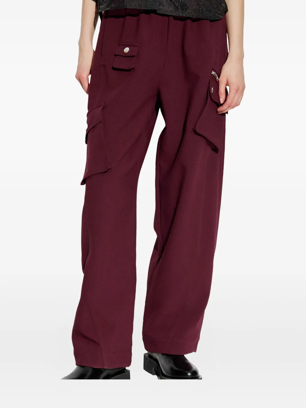 GANNI Jeans met elastische tailleband Rood