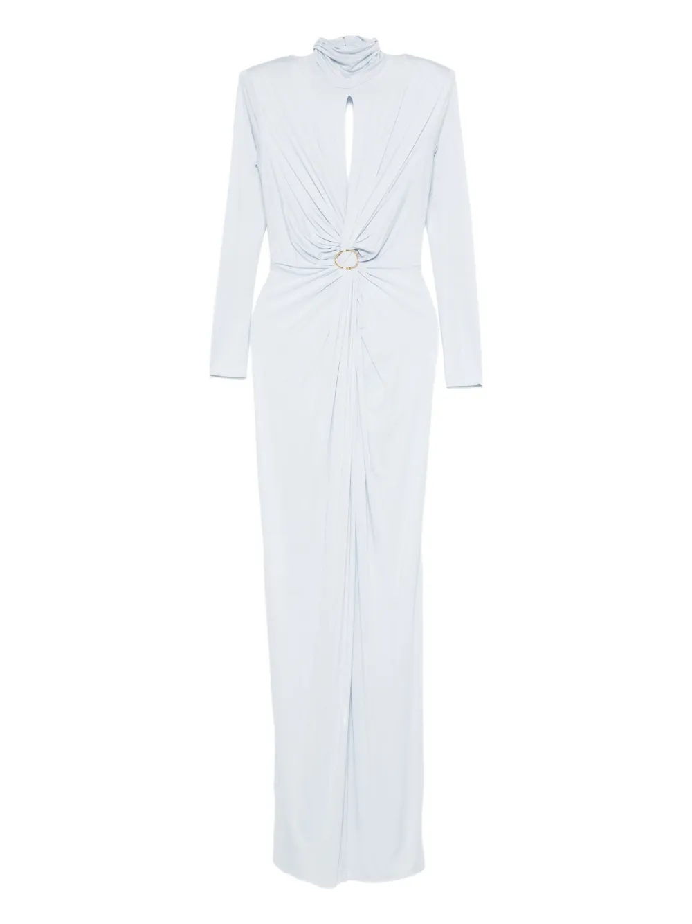 Red Carpet high-neck twist-front maxi dress