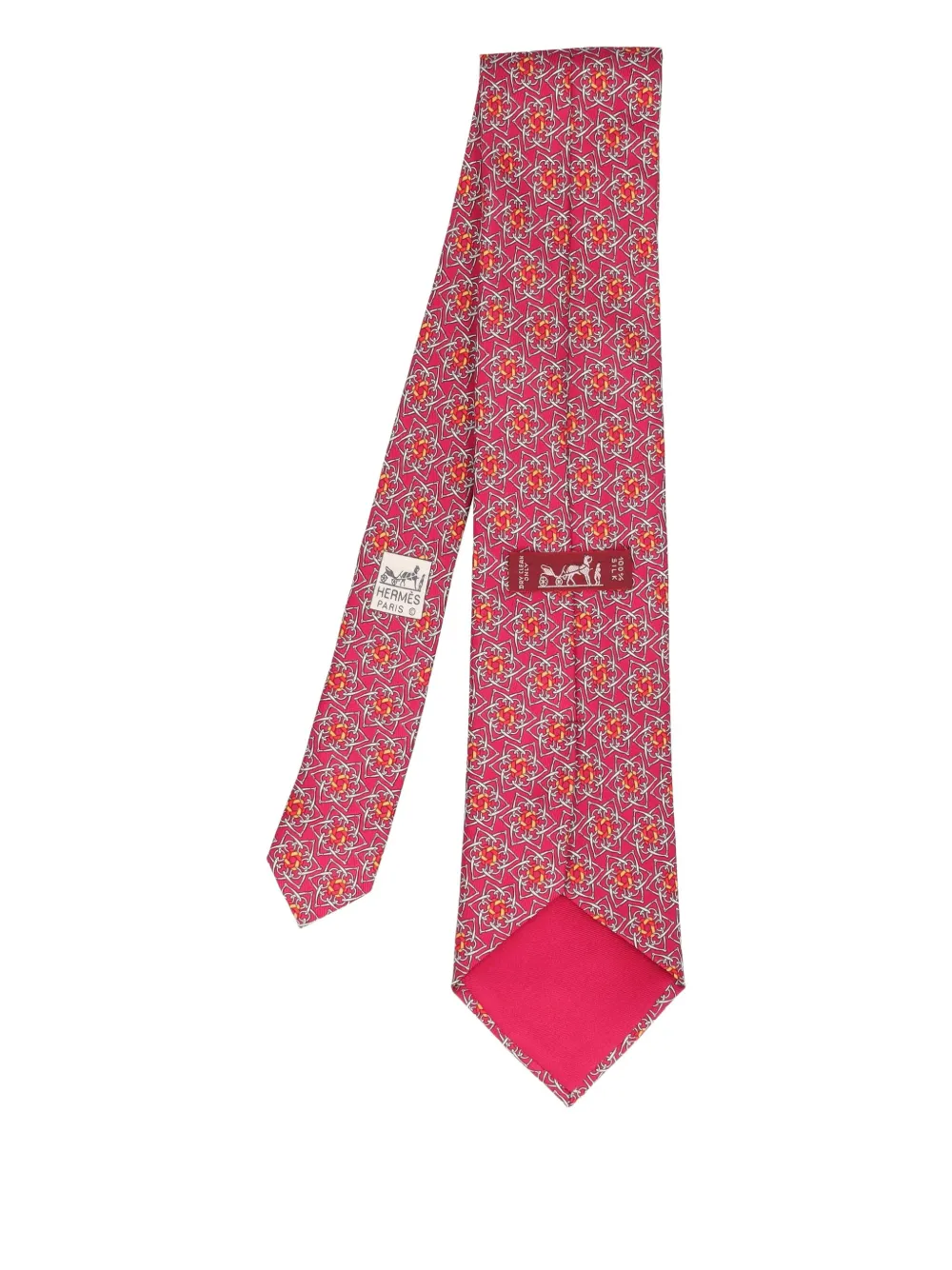 Hermès Pre-Owned geometric star-print patterned tie - レッド Hermès Pre-Owned geometric star-print patterned tie - レッド