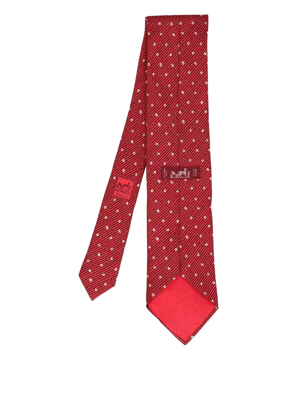 Hermès Pre-Owned striped silk tie - レッド Hermès Pre-Owned striped silk tie - レッド