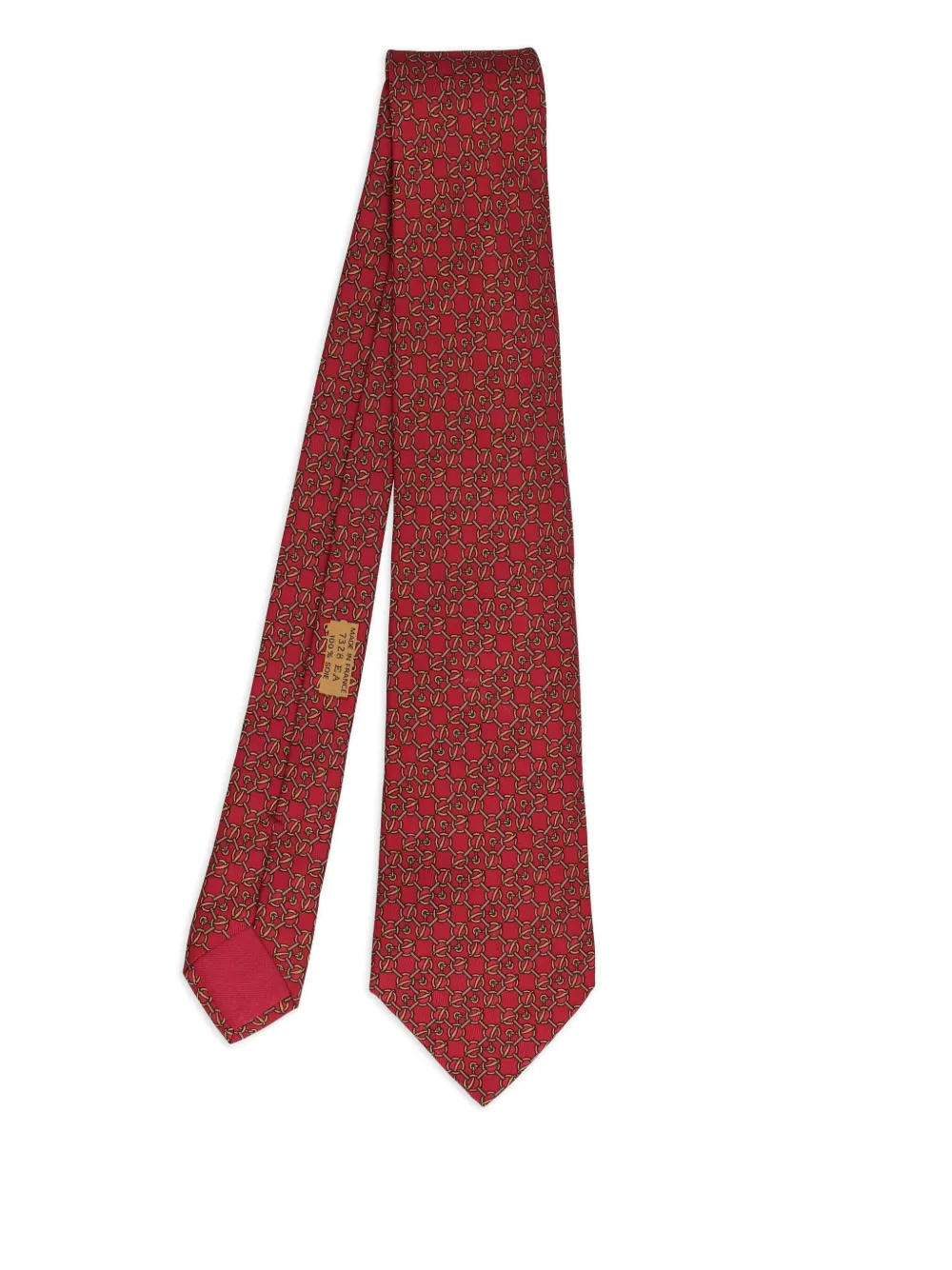 Horsebit-print silk tie