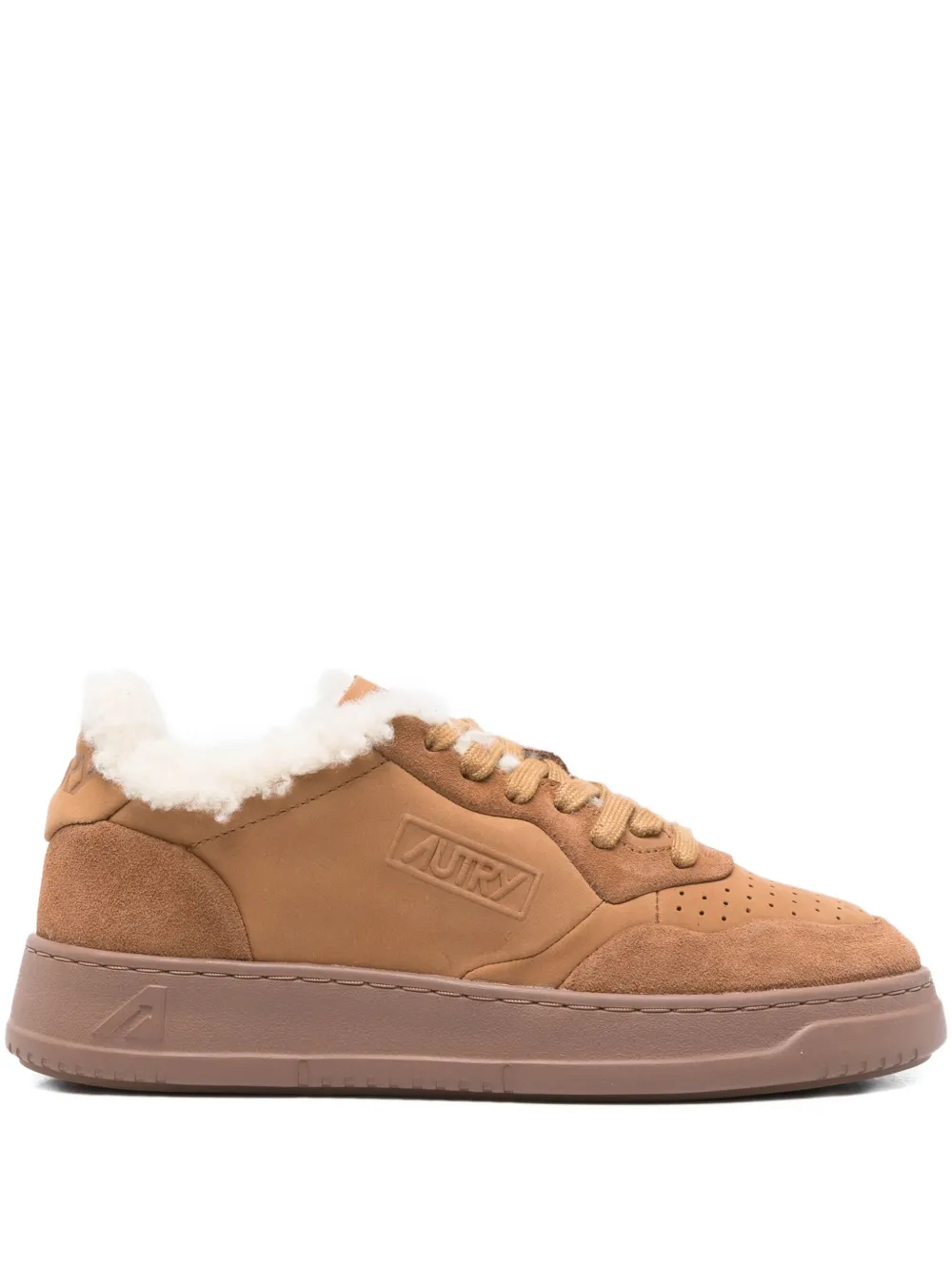 Autry Medialist shearling sneakers | Brown | Image 1