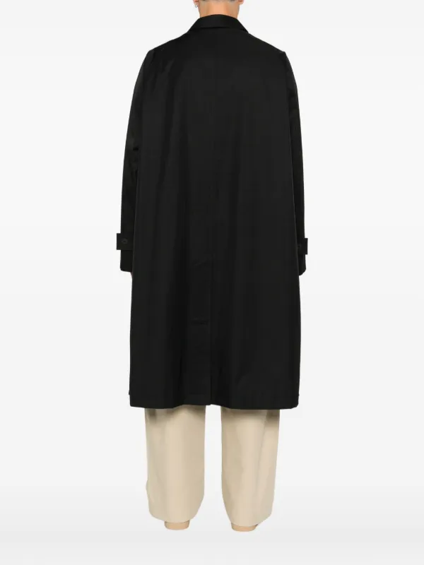 Studio Nicholson Crowe Buttoned Trench Coat | Blue | FARFETCH