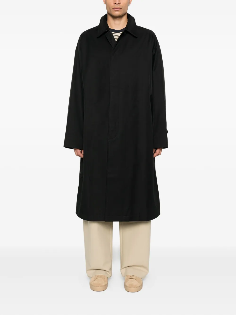 Studio Nicholson Crowe buttoned trench coat Blauw