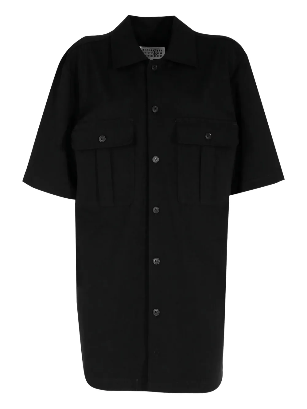 MM6 Maison Margiela Jurk met korte mouwen en zak Zwart