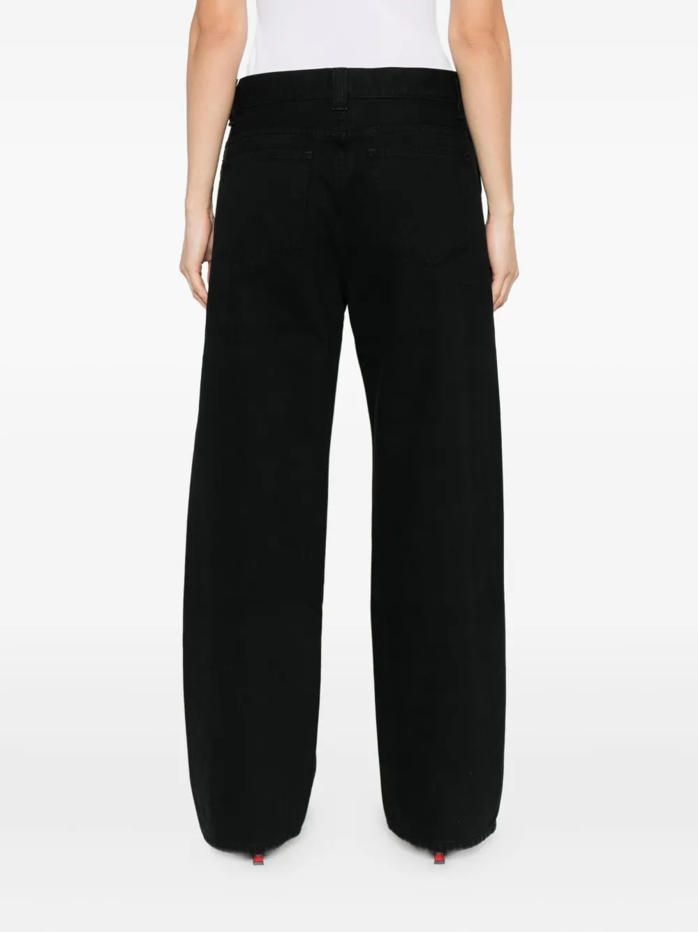 KHAITE five-pockets styling straight-leg jeans Zwart