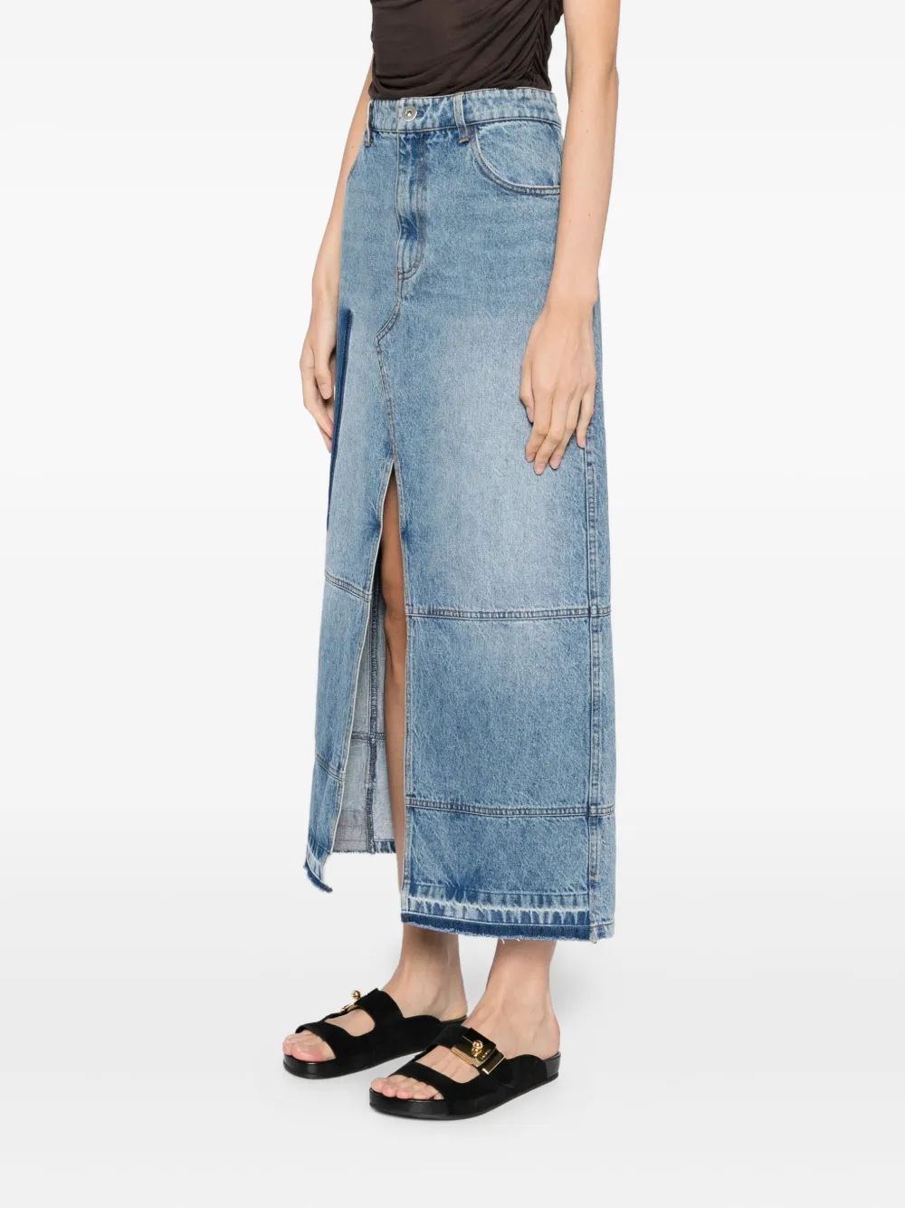  Co Collection Patchwork Skirt - Blue 