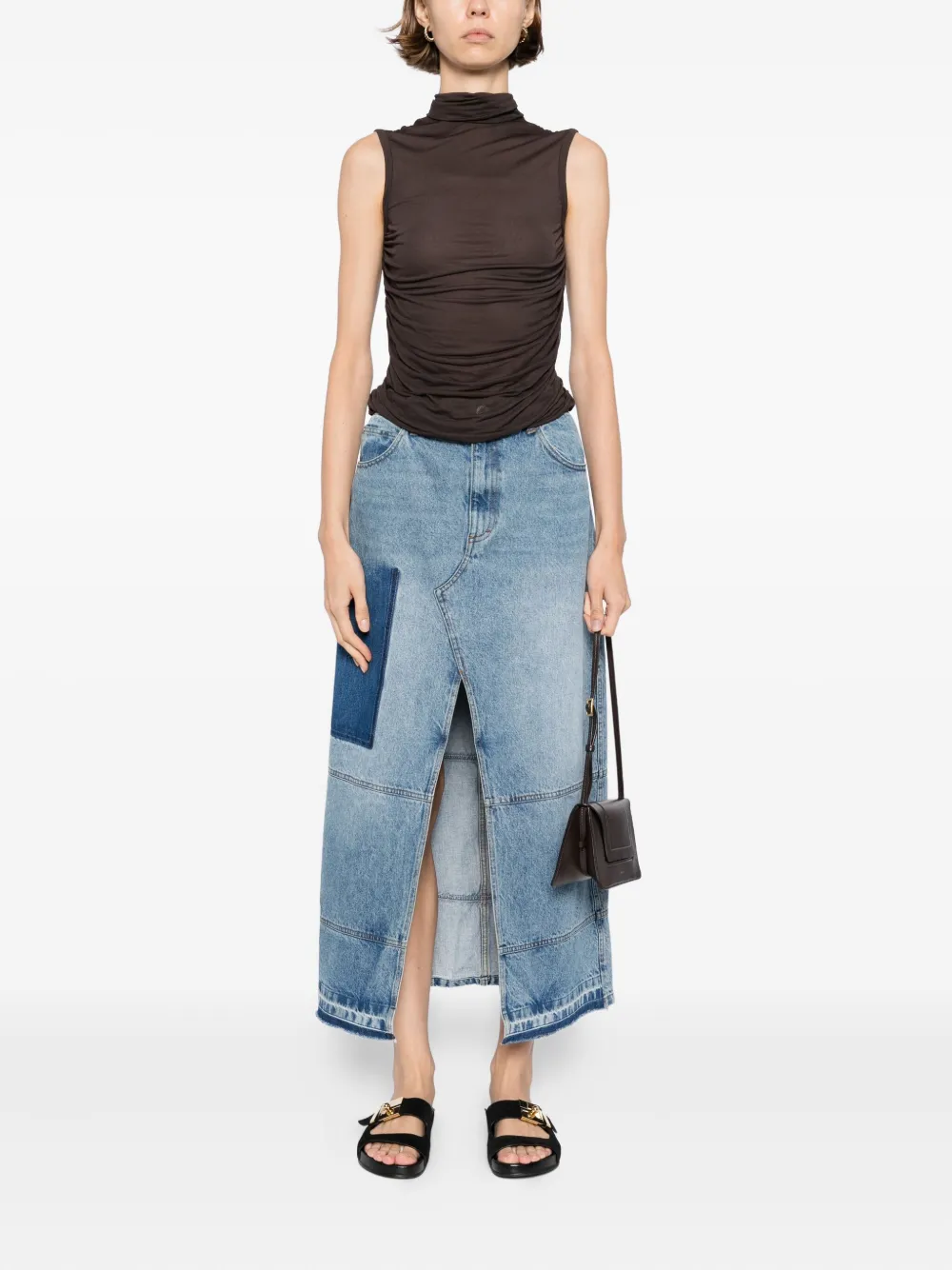 CO COLLECTION Rok met patchwork - Blauw