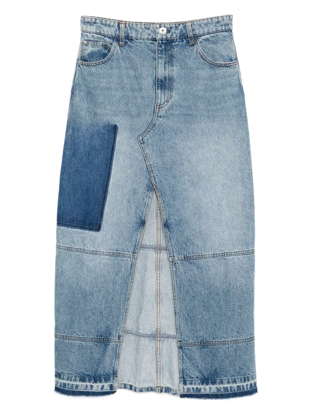 Co Collection Patchwork Skirt In Blue