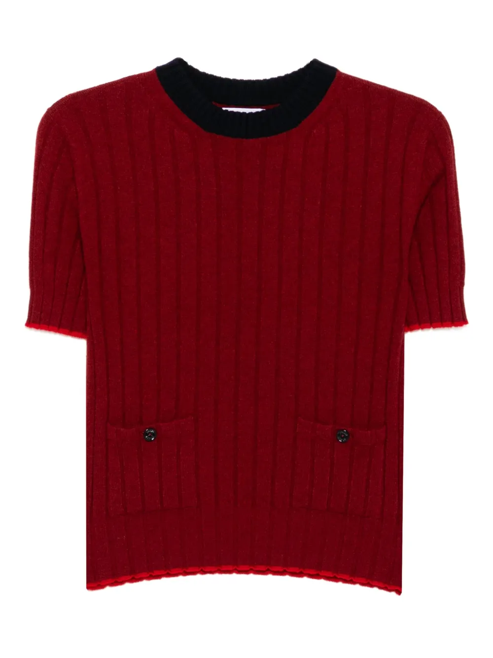 Barrie ribbed top | Red | Image 1