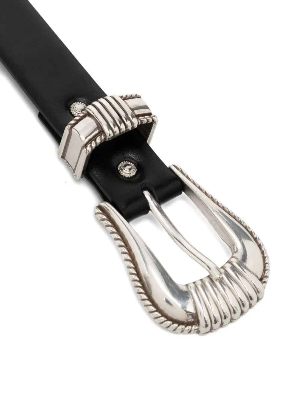 Toga Riem met gegraveerde gesp - Zwart