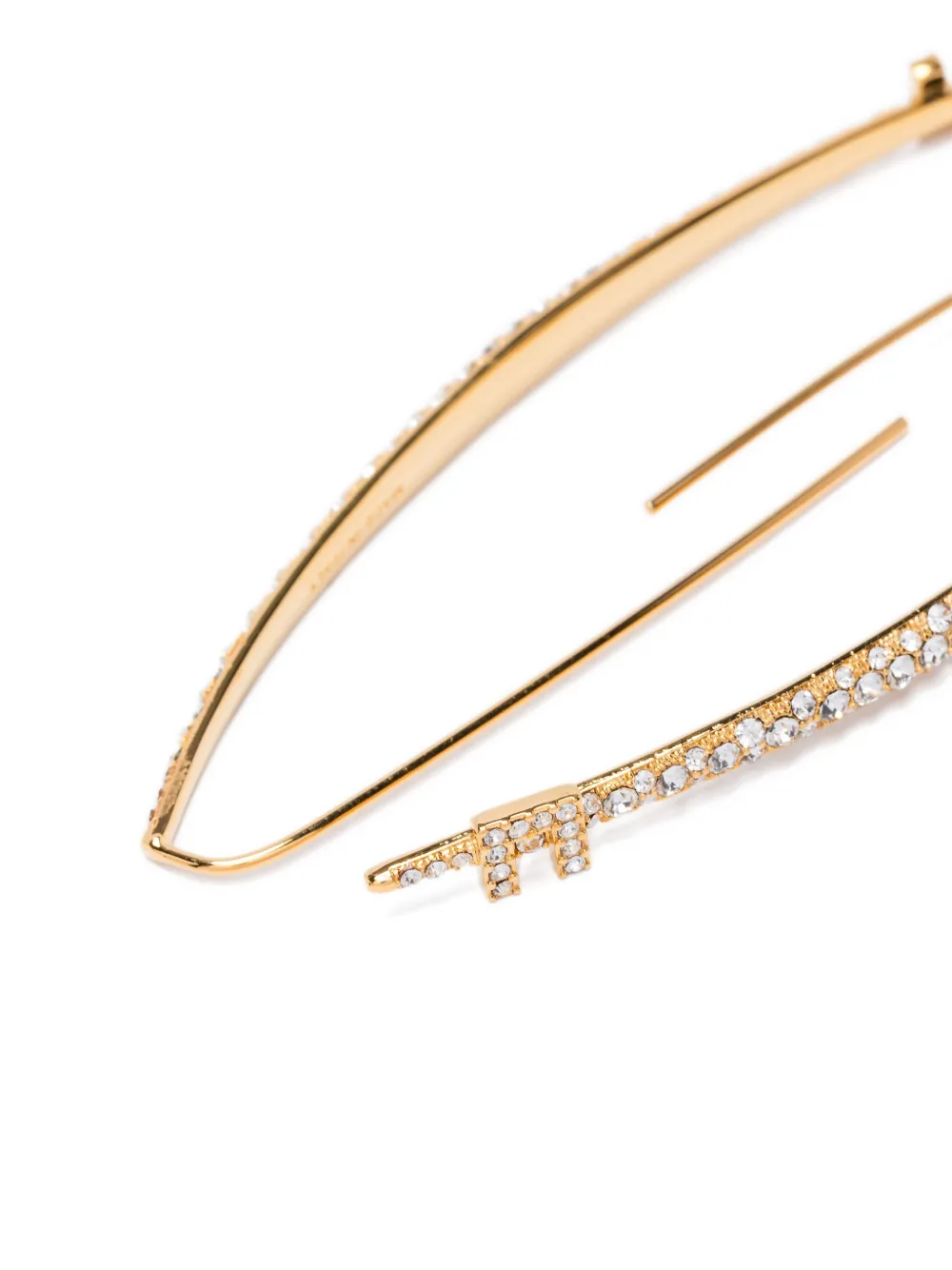 Elisabetta Franchi crystal-embellished brass earrings - Goud