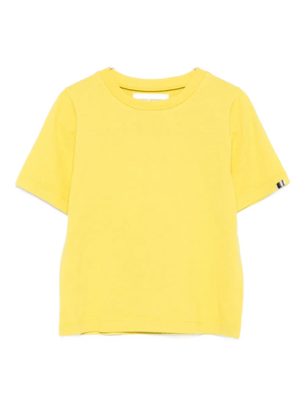 Extreme Cashmere Crew-neck Short-sleeve Top In Yellow