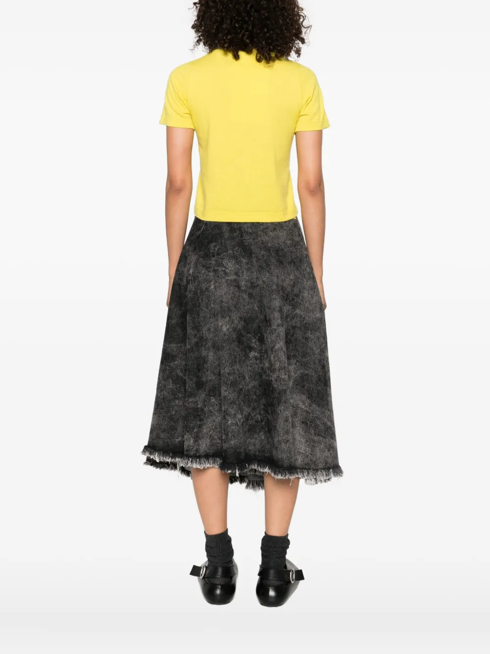 Extreme Cashmere Crew-neck Short-sleeve Top In Yellow