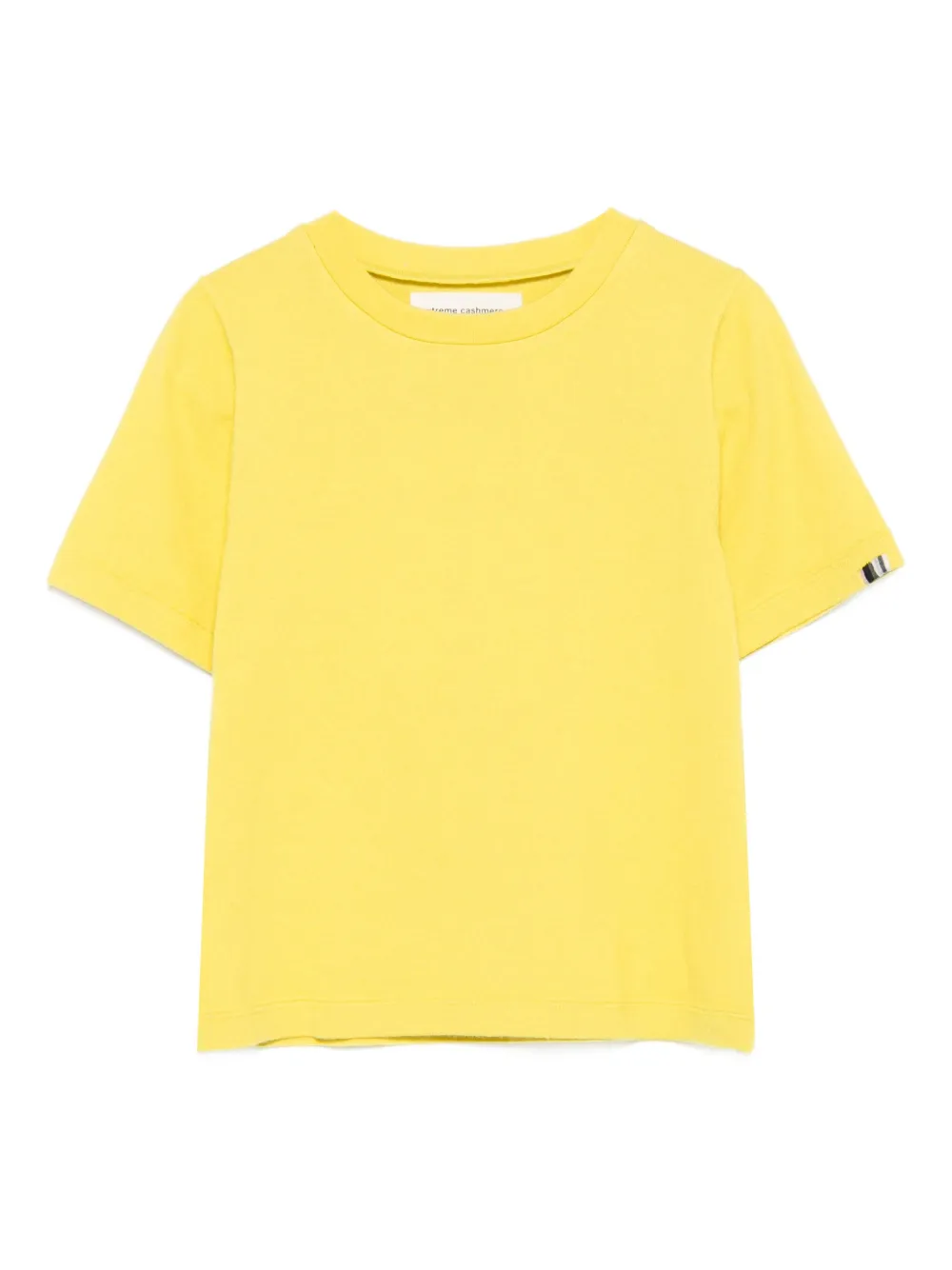 Extreme cashmere crew-neck short-sleeve top Geel