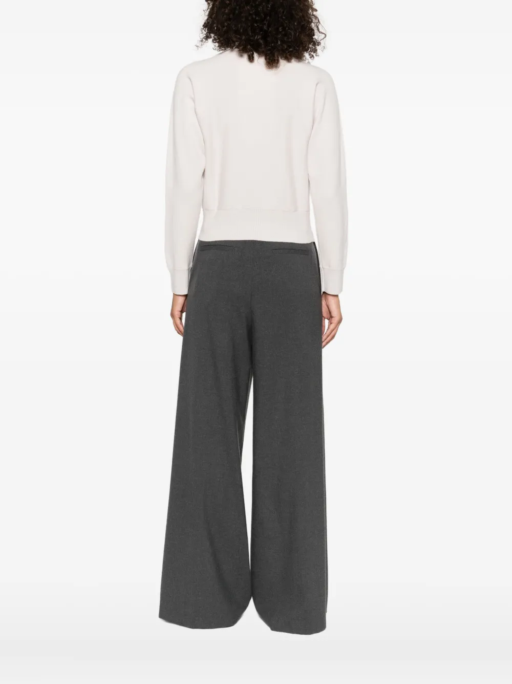 extreme cashmere ribbed-cuff cashmere jumper Beige