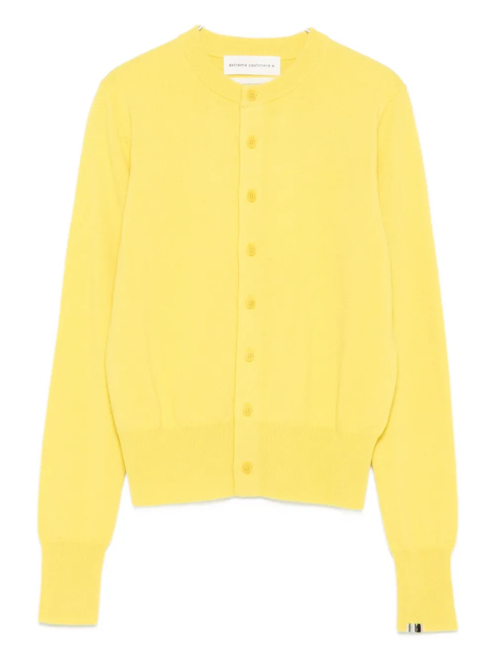 Extreme Cashmere Button-front Cashmere Cardigan In Yellow
