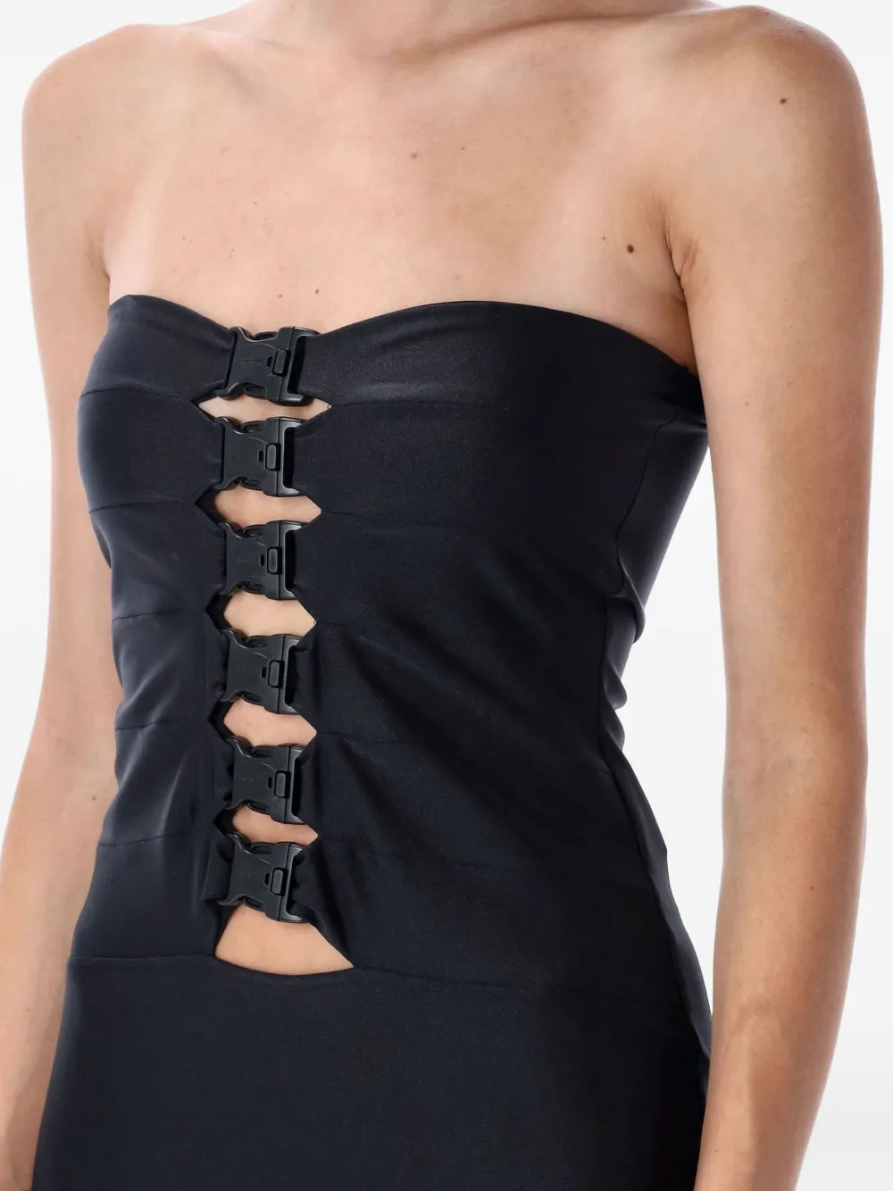 Coperni buckle-detail midi dress Zwart
